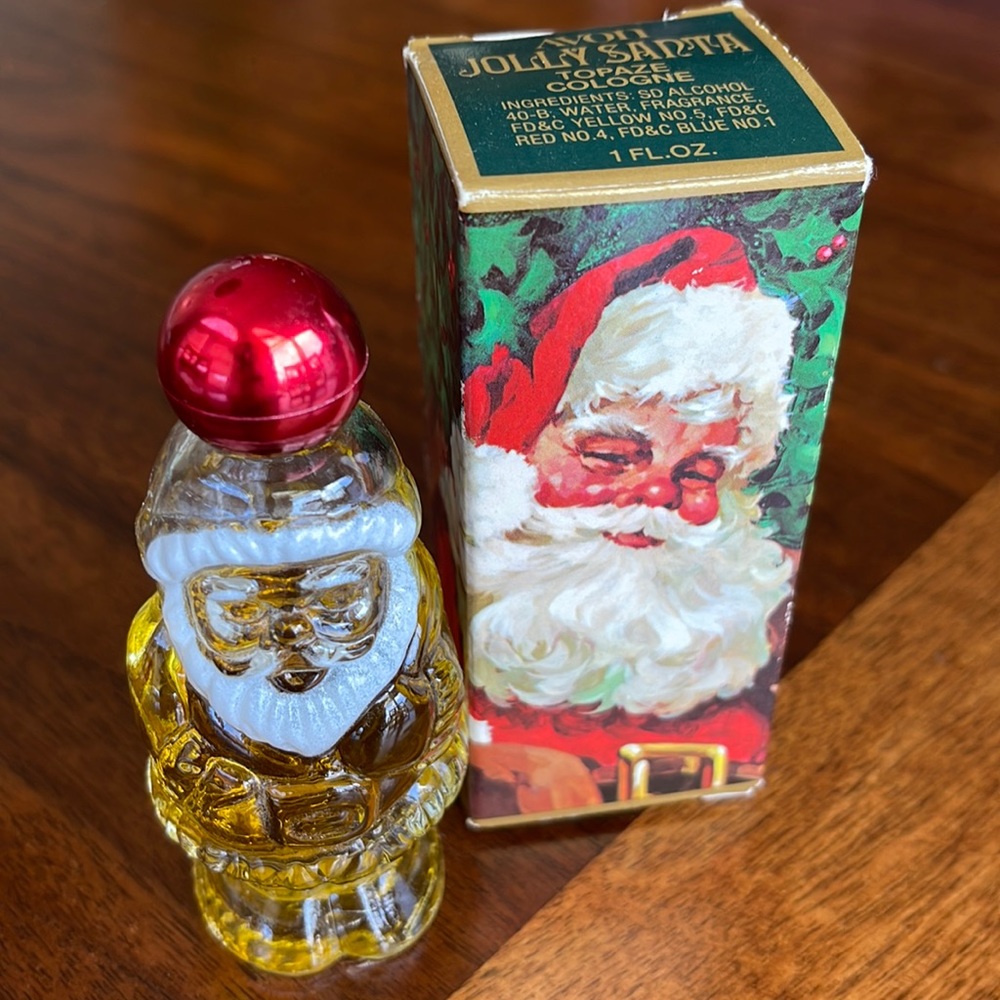Vintage 1970s Avon Jolly Santa Topaze Cologne - 1 Fl. Oz. - So Festive!
